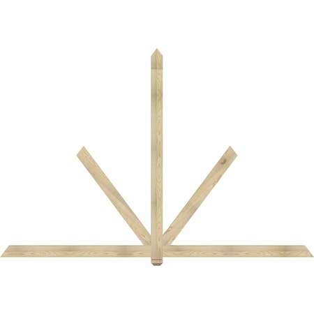 Ekena Millwork Kennewick Rough Sawn Timber Gable Bracket, Douglas Fir, 108"W x 72"H x 2"D x 4"F, 16/12 Pitch GBW108X72X0204KEN00RDF